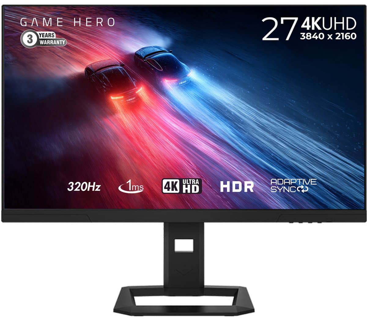 GAME HERO® 27 inch FHD/4K DualRes Gaming Monitor 320/160Hz - 1ms - Fast IPS — afbeelding 1