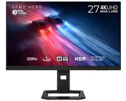 GAME HERO® 27 inch FHD/4K DualRes Gaming Monitor 320/160Hz - 1ms - Fast IPS