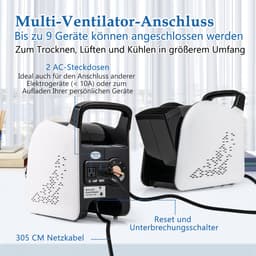 COSTWAY Vloerventilator, 130 W, 3 snelheden en 185° draaibare kop, blaasmachine voor drogen en ventileren, staande ventilator voor thuis en commercieel — thumbnail 2