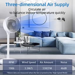 Mobiele Staande Ventilator met Oscillatie en 3 Snelheden - 50 W - 7 Inch - Perfect voor Slaapkamer en Thuis — thumbnail 1