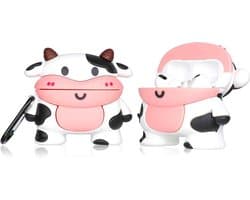Allecto plus - Siliconen hoesje voor AirPods Pro - Leuke Cartoon Kawaii 3D Cover - Grappige Dieren Sleutelhanger - Zachte Beschermhoes voor AirPods Pro - Meisjes Kinderen Vrouwen - Shell Cases - Roze
