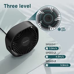 Mini USB Ventilator met Stille Werking en 360 Graden Rotatie - Bureauventilator met 3 Snelheden voor Thuis en Kantoor — thumbnail 4