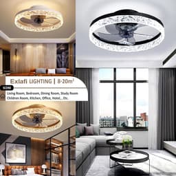 Moderne plafondventilator met verlichting en afstandsbediening - Dimbaar, 6 snelheden, 50CM (Zwart) — thumbnail 2