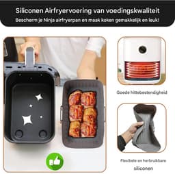 EXCITAT Tweedelig accessoire voor de airfryer - Airfryervormen - Eenvoudig schoon te maken - Wasbaar - Zwart — thumbnail 5