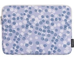 Laptophoes 13 Inch GV – Laptop Sleeve - Geschikt voor Macbook Air & Pro - Dots Blauw Wit