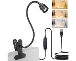 Azomor® Flexibele led-leeslamp met klem en instelbare helderheid en kleur