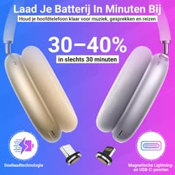 JustValue Oplaad Case Geschikt Voor AirPods Max - 5000 mAh Powerbank - Koptelefoon Oplader & Hoes Cover - Accessoires - Zwart Rood — thumbnail 3