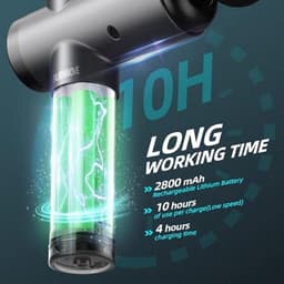 Draagbaar Massagepistool met 99 Snelheden en 8 Massagekoppen voor Spierverlichting — thumbnail 5
