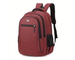 Sjtoer® Rugzak - Schooltas - met 17,3 inch Laptopvak- Laptop Rugtas - Unisex - Spatwaterdicht - 32L - Rood - Feestdagen - Sinterklaas - Kerstmis - Cadeau