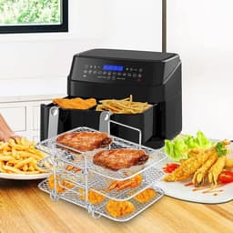 EXCITAT Dehydratorrek - Airfryergrill - RVS-grill - Multifunctioneel - Geschikt voor grillen en stomen — thumbnail 2