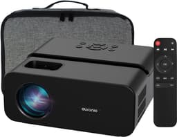 Auronic Beamer 10.000 Lumen - WiFi - 1080P Full HD - Streamen vanaf je telefoon - Smart Mini Beamer - HDMI-kabel - Afstandsbediening en Projectiescherm - Zwart — thumbnail 1