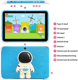Kindertablet Vanaf 3 Jaar - Tablet Kinderen - Kinderspeelgoed - Blauw — thumbnail 3