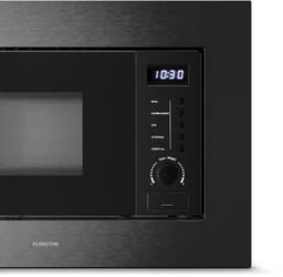 Klarstein Magnetron Verosteel inbouwmagnetron met grill – 20 l, 700 W & 800 W grill, 8 programma's, touchbediening, roestvrij staal, geïntegreerde magnetron, zwart roestvrij staal - 20L - voor Keuken - Timer - RVS - Microwave — thumbnail 6