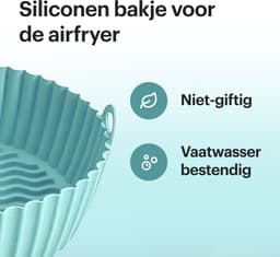 HipWare - Airfryer Siliconen mandje - Antiaanbaklaag - Vaatwasserbestendig - Rond - Cyaan — thumbnail 2