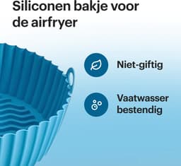 HipWare - Airfryer Siliconen mandje - Antiaanbaklaag - Vaatwasserbestendig - Rond - Blauw — thumbnail 2