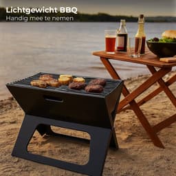 Lomera Opvouwbare Barbecue - Inklapbaar - Draagbare Houtskool Grill - Camping Barbecue - Strand Barbecue - Park Barbecue - Houtskool Bbq - Compact En Lichtgewicht - Gemakkelijk Te Transporteren - Praktische Vorm - Stabiele X-Vorm — thumbnail 4