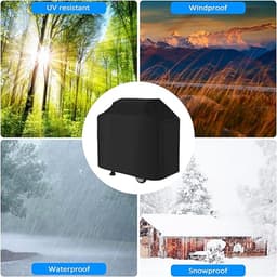 BBQ - hoes - BBQ - hoes - Gasgrill Beschermingskap - 210D Oxford Weerbestendig BBQ - doek - Dustbestendig - Verstelbaar touwwind en stofdroog rek (145 x 61 x 117 cm) — thumbnail 3