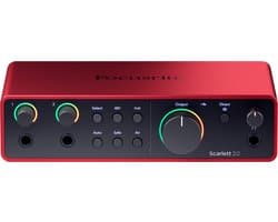 Focusrite Scarlett 2i2 (4e Generatie) – 2-in, 2-out USB-C Audio-interface – Professionele Opnamekwaliteit voor Zangers, Podcasters & Muzikanten