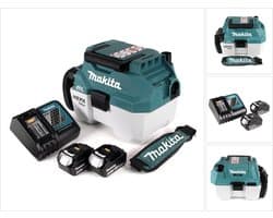 Makita DVC 750 LRMX3 accu stofzuiger nat- en droogzuiger 18 V draagbaar + 2x 4,0 Ah accu en lader - zonder accessoires
