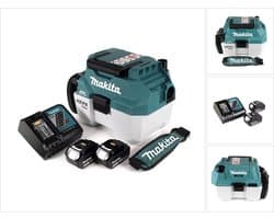 Makita DVC 750 LRGX3 accu stofzuiger nat- en droogzuiger 18 V draagbaar + 2x 6,0 Ah accu en lader - zonder accessoires