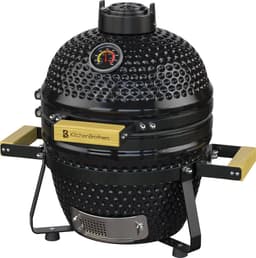 KitchenBrothers Kamado BBQ - 13 Inch Houtskool Barbecue - 27⌀ cm - PFAS-vrij - Deluxe Set - Egg BBQ met Accessoires inclusief Hoes - Zwart — thumbnail 1