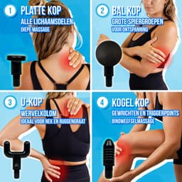 Massage Gun Professioneel 4 Opzetstukken - Helpt je Spieren Ontspannen - Draadloos & Stil - 22 x 17 x 6,9 cm - Sporten - Ontspanning - Massage Pistool - Massage Apparaat - Zwart - Silvergear — thumbnail 3