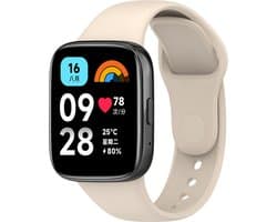 Strap-it Siliconen smartwatch bandje - geschikt voor Xiaomi Redmi Watch 3 Active / Lite - beige