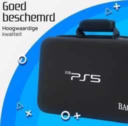 K&G Luxe PS5 Case - PS5 Tas - PS5 Koffer - Opbergtas - Multifunctioneel - Waterdicht - Accessoires geschikt voor Playstation 5 - Reiskoffer - Zwart — thumbnail 3