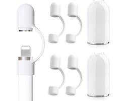 Allecto Plus - Potlooddoppen voor Pencil 1e generatie - Set van 2 witte doppen - Inclusief magnetische reservekoppen - Siliconen dop - Anti-verlies dopjes - Accessoires