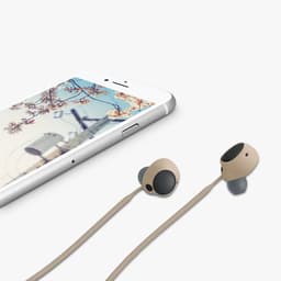kwmobile Strap Compatible with Sony WF-C700N - Silicone Cord Holder for Wireless Earphones - Beige — thumbnail 3