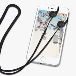 kwmobile Strap Compatible with Samsung Galaxy Buds 3 - Silicone Cord Holder for Wireless Earphones - Black — thumbnail 3