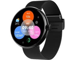 Forever, Elegant vrouwen gezondheid volgen Bluetooth bellen verbonden horloge, Zwart