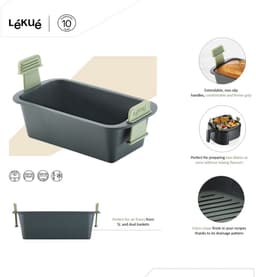 Lékué Airfryer Bakvorm Rechthoek 20 cm - Siliconen - Grey — thumbnail 4