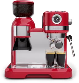 Klarstein Koffiemachine Bella Café espressomachine met ingebouwde molen – 19 bar, 1550 W, 1,4 liter waterreservoir, geïntegreerde conische maalschijf, melkschuimer, 2 kopjeshouders, kunststof, rood - voor Keuken - LED - Coffee Machine — thumbnail 4