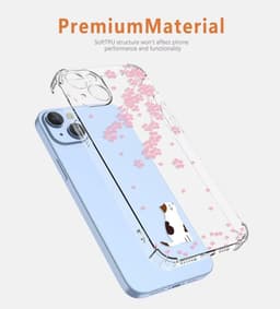 Case voor Xiaomi Redmi Note 12 Pro Plus - Beschermhoesje - Transparant - Schokbestendig - Flexibel - Zachte siliconen rubberen bumper - Kersenbloesem kat — thumbnail 4