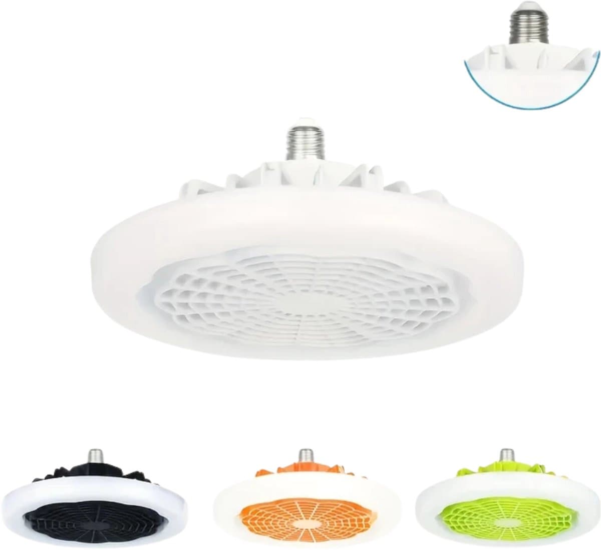 Nivard Plafondventilator - Met Verlichting - Plafond Ventilator - Met Lamp - Plafonniere Met Ventilator - Met Licht - Wit - 22.5cm — afbeelding 1