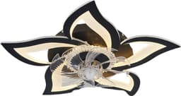 Bovista Plafondventilator - Met Verlichting - Plafond Ventilator - Met Lamp - Plafonniere Met Ventilator - Met Licht - Zwart — thumbnail 1