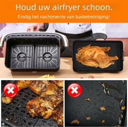 Herbruikbare siliconen airfryer-liners van 10,4 l + 5,2 l, geschikt voor de Ninja AF500, hittebestendig, BPA-vrij, vaatwasserbestendig - adventskalender 2025 — thumbnail 3