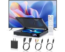 Draagbare DVD Speler met Scherm - DVD Speler met HDMI Input -voor Laptop