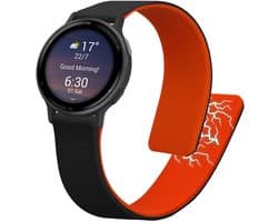 kwmobile sporthorloge band geschikt voor Garmin vivoactive 5 / active 5 bandje - Smartwatch of activity tracker polsband - Met magneetsluiting - In zwart / oranje