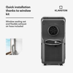 Klarstein Mobiele airconditioner met luchtafvoerslang, 4-in-1 airconditioner, ventilator, luchtontvochtiger & nachtmodus, Kleine & draagbare airconditioner voor thuis & op kantoor, Laag verbruik, 7000 BTU,1 kW voor 23 m² - Afstandsbediening Timer — thumbnail 8