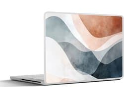 Laptop sticker - 14 inch - Abstract - Golven - Blauw - 32x5x23x5cm - Laptopstickers - Laptop skin - Cover