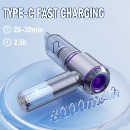 4-in-1 Draagbare Luchtcompressor - Auto Stofzuiger Draadloos - Kruimelzuiger - Uitgerust met Borstelloze Motor - Geschikt voor Auto, Huis, Kantoor en Camping — thumbnail 3