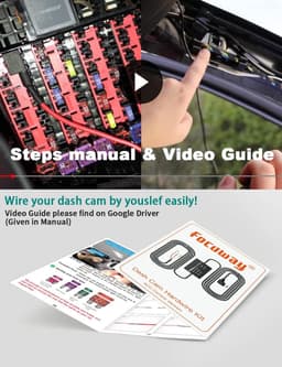 Dashcam-hardwirekit voor FOCUWAY T5/ T5 Pro/ T6/ D2 Duo/ D4 Duo-modellen, 4 meter dashboardcamera-autolaadkabelkit 12V-24V naar 5V, stroomadapter met LP/Mini/ATO/Micro2-zekering voor dashcam — thumbnail 5