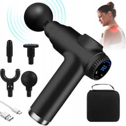 Mini elektrische massagegun - Fascia Gun - 32 snelheden - 3500 tpm - 1800 mAh - 4 massagekoppen - met LCD-scherm - voor ontspanning van lichaamsspierenmassage — thumbnail 3