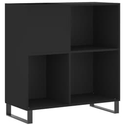 Platenspelermeubel - LP-kast - Platenspelerkast - Draaitafelstandaard - Platenspelerstandaard - Vintage Displayplank - Zwart — thumbnail 5