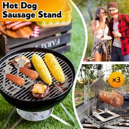 BBQ-worsthouder van Roestvrij Staal 3PCS - Staande Man Barbecuerek - Draagbaar -barbecueworsthouder van roestvrij staal, grappige barbecuevork voor kamperen, picknicken in de buitenlucht, tuin, keuken, grillcadeaus voor mannen — thumbnail 2