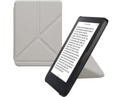 kwmobile e-reader hoesje geschikt voor Kobo Clara 2E hoes - Ereader flip case met standaard - E reader cover van kunstleer - In zilver
