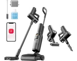 Roborock F25 ACE Combo- Draadloze Steelstofzuigers -Wet & Dry stofzuigers-Nat Droog Stofzuiger -Vijf-in-één multifunctioneel - AI-hulp - 4 Standen - 180° Plat - 5min Droog - 90°C Zelfreiniging - Automatisch schoonmaakmiddel - App