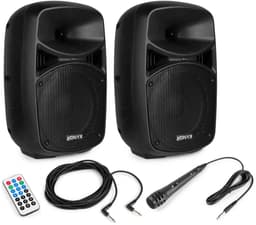 Vonyx VPS082A disco speakerset - Speakers met statieven en microfoon - Ideaal voor disco en karaoke — thumbnail 3
